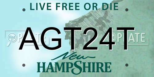 AGT24T New Hampshire License Plate