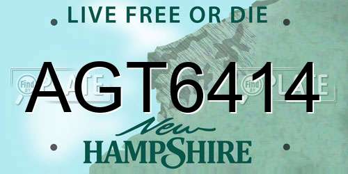 AGT6414 New Hampshire License Plate