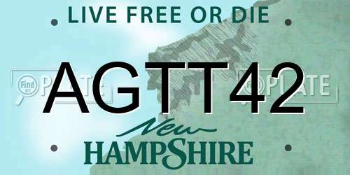 AGTT42 New Hampshire License Plate