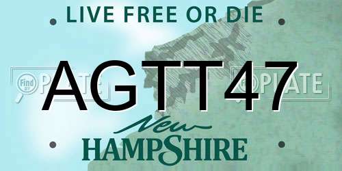 AGTT47 New Hampshire License Plate