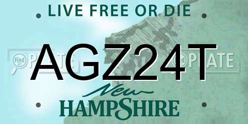 AGZ24T New Hampshire License Plate
