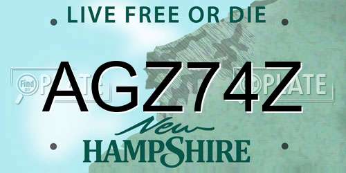 AGZ74Z New Hampshire License Plate