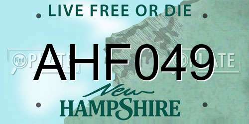 AHF049 New Hampshire License Plate