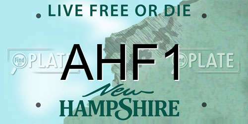 AHF1 New Hampshire License Plate