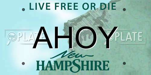 AHOY New Hampshire License Plate