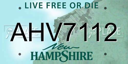 AHV7112 New Hampshire License Plate