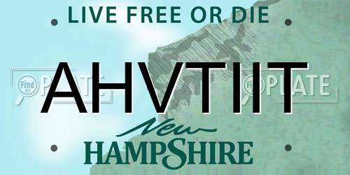 AHVTIIT New Hampshire License Plate