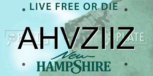 AHVZIIZ New Hampshire License Plate