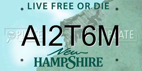 AI2T6M New Hampshire License Plate