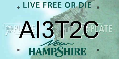 AI3T2C New Hampshire License Plate