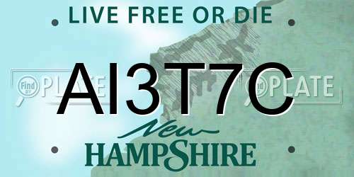 AI3T7C New Hampshire License Plate