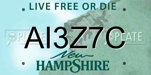AI3Z7C New Hampshire License Plate