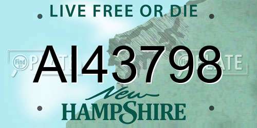 AI43798 New Hampshire License Plate