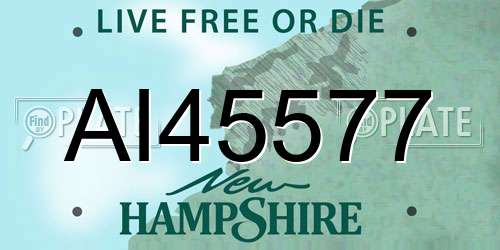 AI45577 New Hampshire License Plate