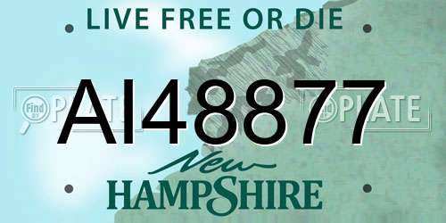 AI48877 New Hampshire License Plate