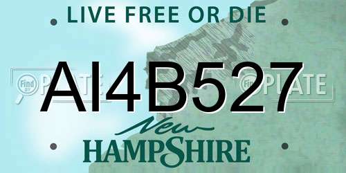 AI4B527 New Hampshire License Plate