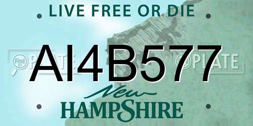 AI4B577 New Hampshire License Plate