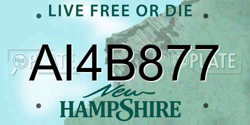AI4B877 New Hampshire License Plate