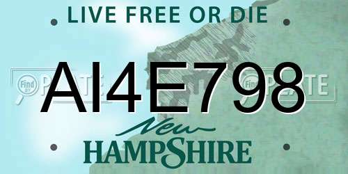 AI4E798 New Hampshire License Plate