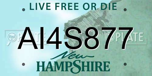 AI4S877 New Hampshire License Plate