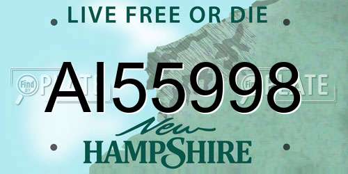 AI55998 New Hampshire License Plate