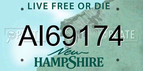 AI69174 New Hampshire License Plate