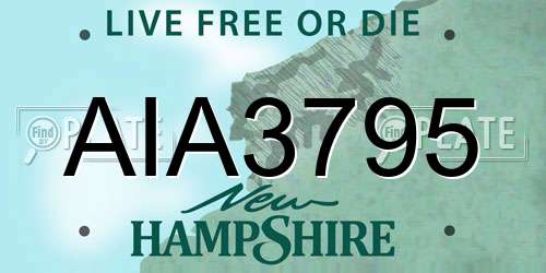 AIA3795 New Hampshire License Plate