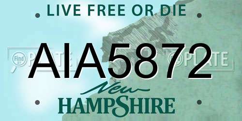 AIA5872 New Hampshire License Plate