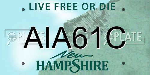 AIA61C New Hampshire License Plate