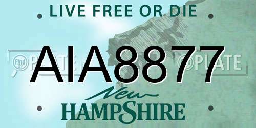 AIA8877 New Hampshire License Plate