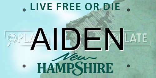 AIDEN New Hampshire License Plate