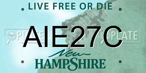 AIE27C New Hampshire License Plate