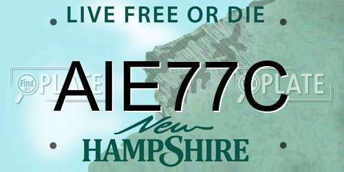 AIE77C New Hampshire License Plate