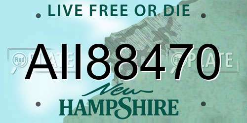 AII88470 New Hampshire License Plate