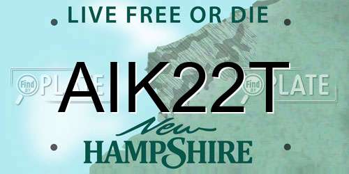 AIK22T New Hampshire License Plate