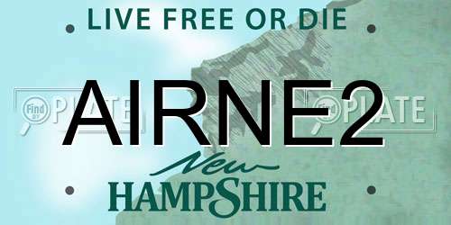 AIRNE2 New Hampshire License Plate