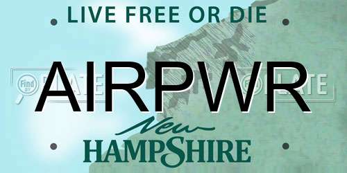 AIRPWR New Hampshire License Plate