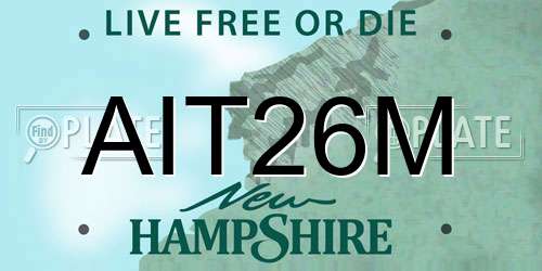 AIT26M New Hampshire License Plate