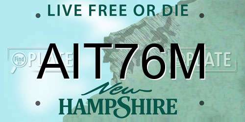 AIT76M New Hampshire License Plate