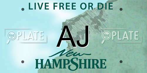AJ New Hampshire License Plate