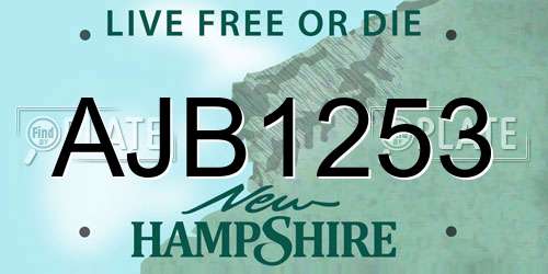 AJB1253 New Hampshire License Plate