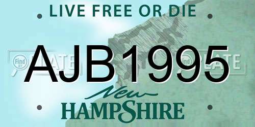 AJB1995 New Hampshire License Plate