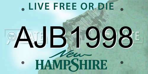 AJB1998 New Hampshire License Plate