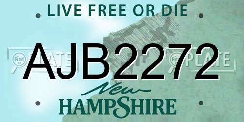 AJB2272 New Hampshire License Plate