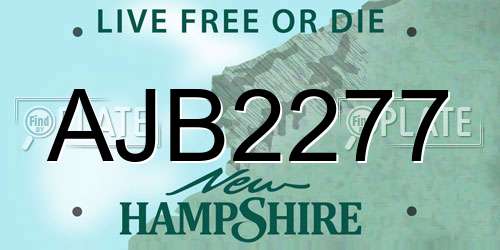 AJB2277 New Hampshire License Plate