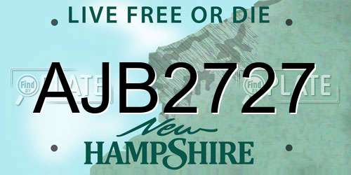 AJB2727 New Hampshire License Plate