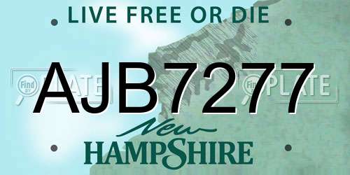 AJB7277 New Hampshire License Plate