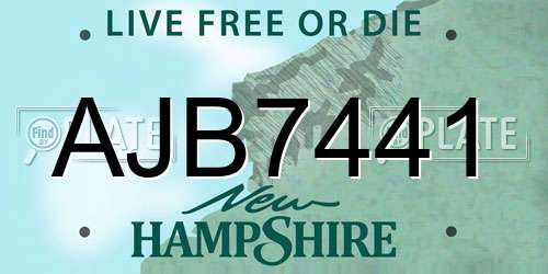 AJB7441 New Hampshire License Plate