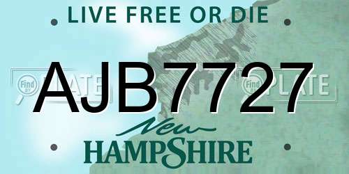 AJB7727 New Hampshire License Plate