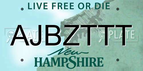 AJBZTTT New Hampshire License Plate
